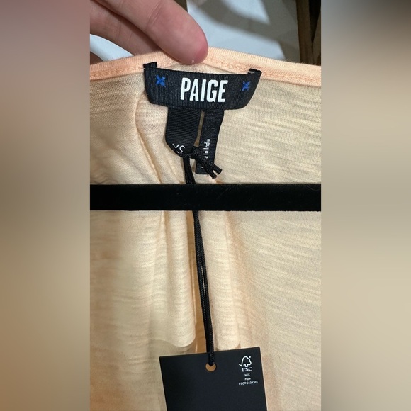 NWT Paige Gala Tank Top Light Orange Peel Bow Detail XS - Picture 5 of 8